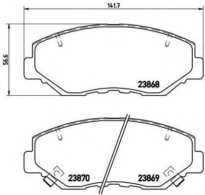 Комплект гальмівних колодок, дискове гальмо BREMBO P 28 035