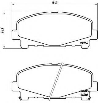 Комплект гальмівних колодок, дискове гальмо BREMBO P 28 043