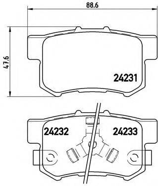 Комплект гальмівних колодок, дискове гальмо BREMBO P 28 051