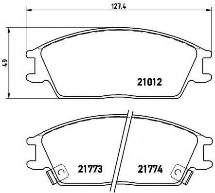 Комплект гальмівних колодок, дискове гальмо BREMBO P 30 024