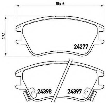 Комплект гальмівних колодок, дискове гальмо BREMBO P 30 027