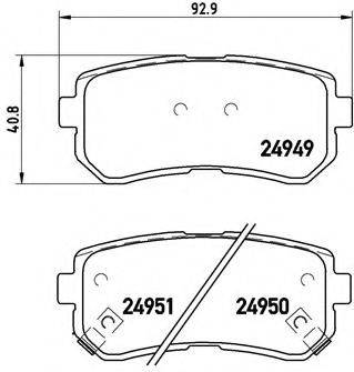 Комплект гальмівних колодок, дискове гальмо BREMBO P 30 046