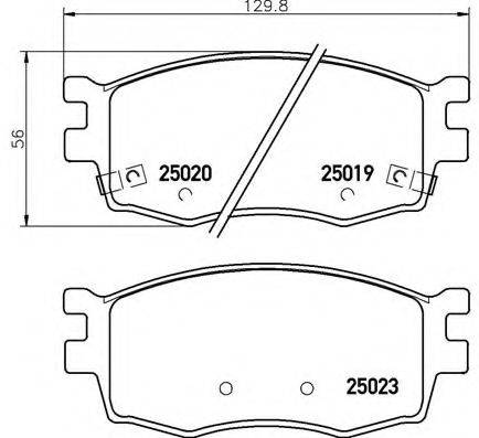 Комплект гальмівних колодок, дискове гальмо BREMBO P 30 069