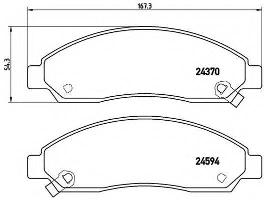 Комплект гальмівних колодок, дискове гальмо BREMBO P 34 005