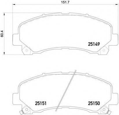 Комплект гальмівних колодок, дискове гальмо BREMBO P 34 007