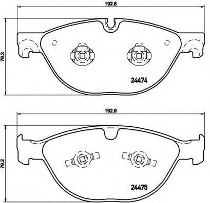 Комплект гальмівних колодок, дискове гальмо BREMBO P 36 025