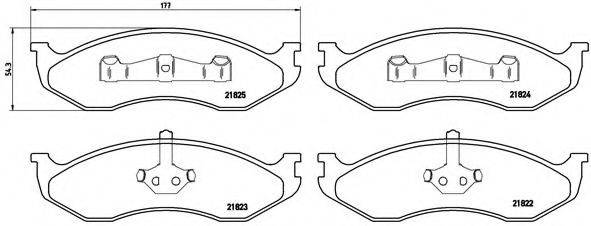 Комплект гальмівних колодок, дискове гальмо BREMBO P 37 004