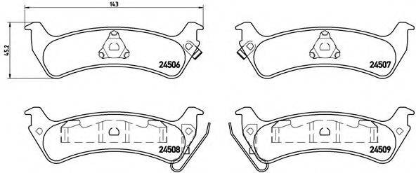 Комплект гальмівних колодок, дискове гальмо BREMBO P 37 012