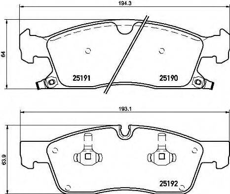 Комплект гальмівних колодок, дискове гальмо BREMBO P 37 015