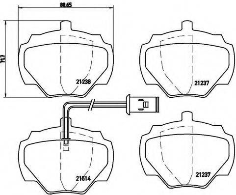 Комплект гальмівних колодок, дискове гальмо BREMBO P 44 003