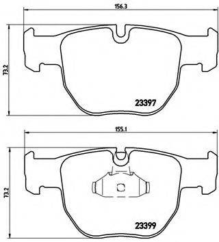 Комплект гальмівних колодок, дискове гальмо BREMBO P 44 012