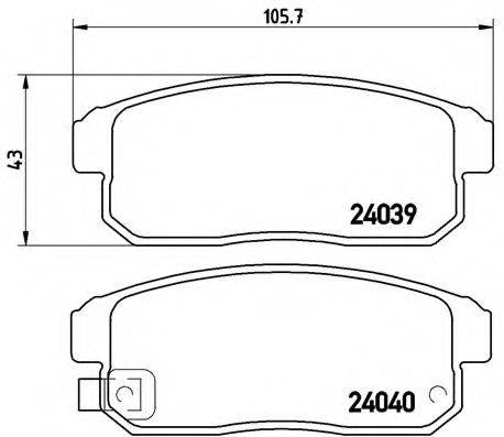 Комплект гальмівних колодок, дискове гальмо BREMBO P 49 035