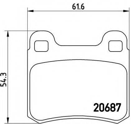 Комплект гальмівних колодок, дискове гальмо BREMBO P 50 007