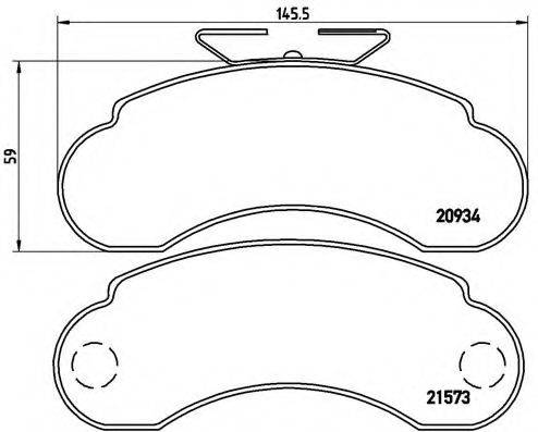 Комплект гальмівних колодок, дискове гальмо BREMBO P 50 021