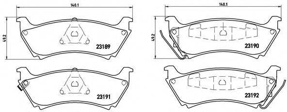 Комплект гальмівних колодок, дискове гальмо BREMBO P 50 040