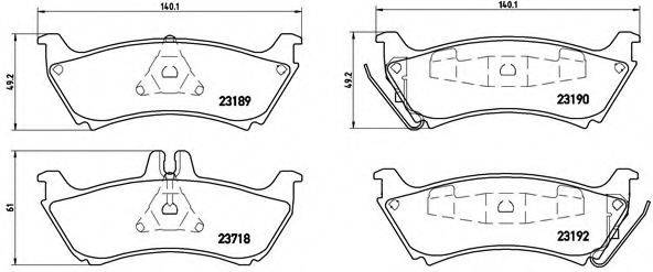 Комплект гальмівних колодок, дискове гальмо BREMBO P 50 044