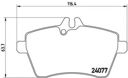 Комплект гальмівних колодок, дискове гальмо BREMBO P 50 056