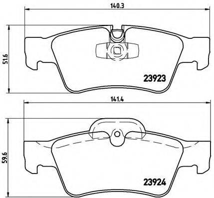 Комплект гальмівних колодок, дискове гальмо BREMBO P 50 064