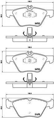 Комплект гальмівних колодок, дискове гальмо BREMBO P 50 075