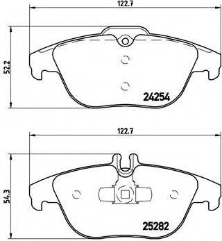 Комплект гальмівних колодок, дискове гальмо BREMBO P 50 104