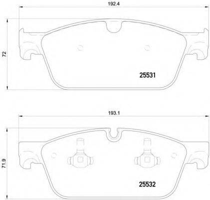 Комплект гальмівних колодок, дискове гальмо BREMBO P 50 112