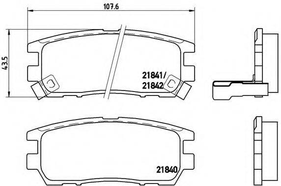 Комплект гальмівних колодок, дискове гальмо BREMBO P 54 018