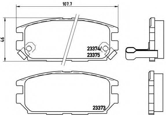 Комплект гальмівних колодок, дискове гальмо BREMBO P 54 025