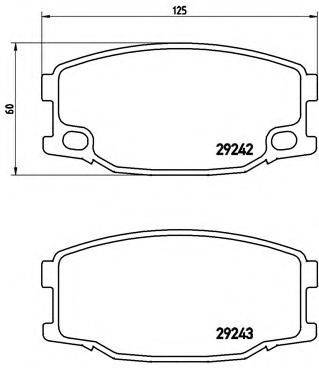 Комплект гальмівних колодок, дискове гальмо BREMBO P 54 035