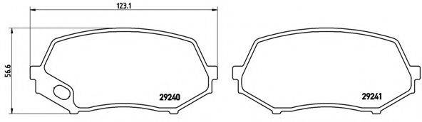 Комплект гальмівних колодок, дискове гальмо BREMBO P 54 044