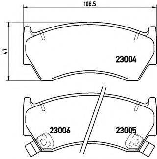 Комплект гальмівних колодок, дискове гальмо BREMBO P 56 033