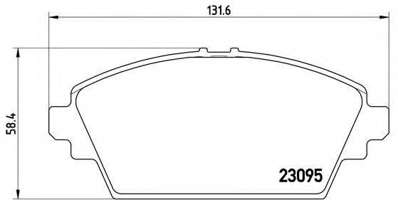 Комплект гальмівних колодок, дискове гальмо BREMBO P 56 044