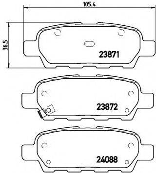 Комплект гальмівних колодок, дискове гальмо BREMBO P 56 046