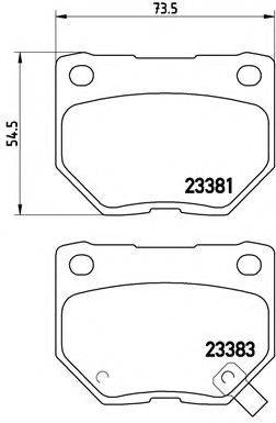 Комплект гальмівних колодок, дискове гальмо BREMBO P 56 054