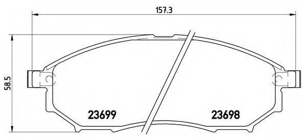 Комплект гальмівних колодок, дискове гальмо BREMBO P 56 058