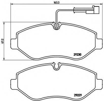 Комплект гальмівних колодок, дискове гальмо BREMBO P 56 066