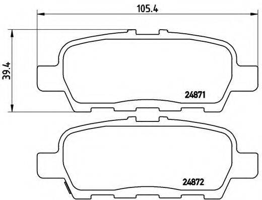 Комплект гальмівних колодок, дискове гальмо BREMBO P 56 068