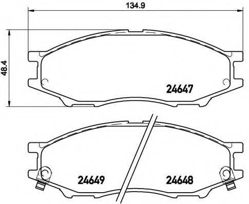 Комплект гальмівних колодок, дискове гальмо BREMBO P 56 083