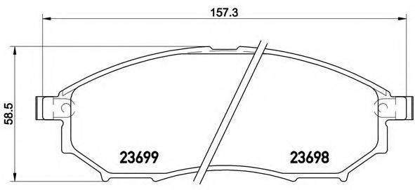 Комплект гальмівних колодок, дискове гальмо BREMBO P 56 094