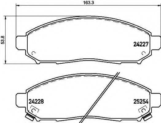 Комплект гальмівних колодок, дискове гальмо BREMBO P 56 096