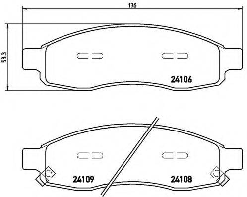 Комплект гальмівних колодок, дискове гальмо BREMBO P 58 001