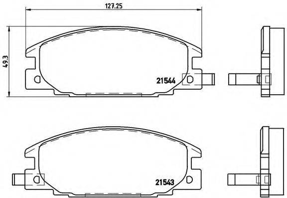 Комплект гальмівних колодок, дискове гальмо BREMBO P 59 015