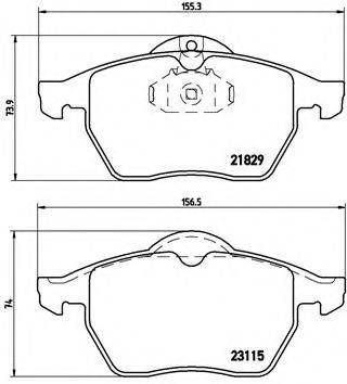 Комплект гальмівних колодок, дискове гальмо BREMBO P 59 022