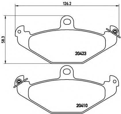 Комплект гальмівних колодок, дискове гальмо BREMBO P 59 026