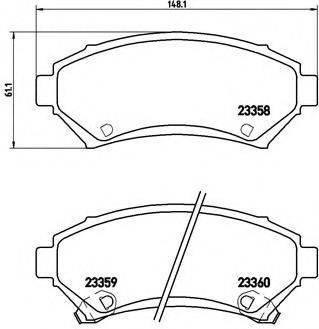 Комплект гальмівних колодок, дискове гальмо BREMBO P 59 028