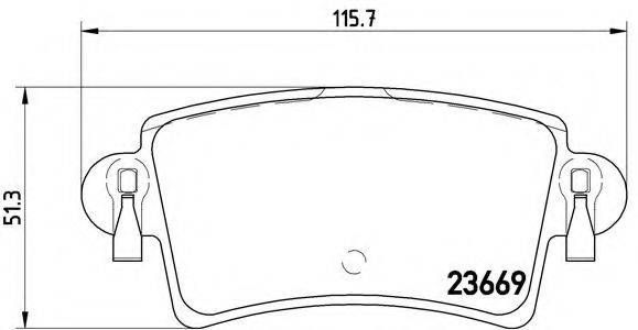 Комплект гальмівних колодок, дискове гальмо BREMBO P 59 040