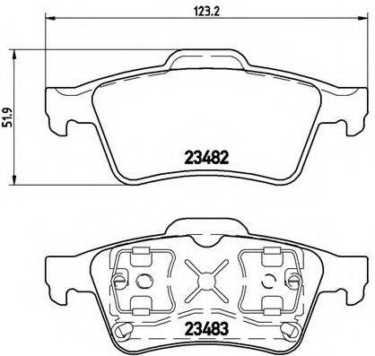 Комплект гальмівних колодок, дискове гальмо BREMBO P 59 044