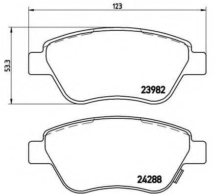 Комплект гальмівних колодок, дискове гальмо BREMBO P 59 051