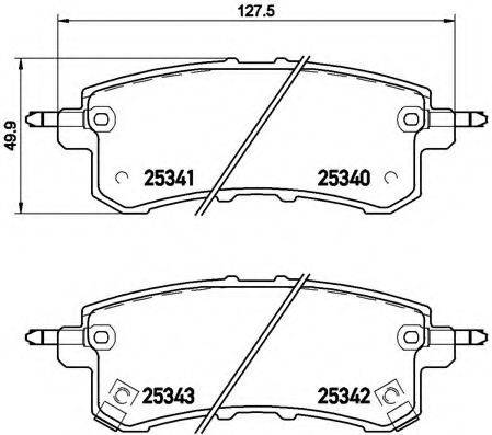 Комплект гальмівних колодок, дискове гальмо BREMBO P 59 082