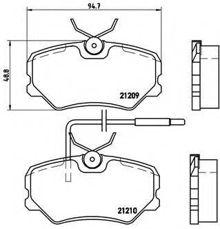 Комплект гальмівних колодок, дискове гальмо BREMBO P 61 035