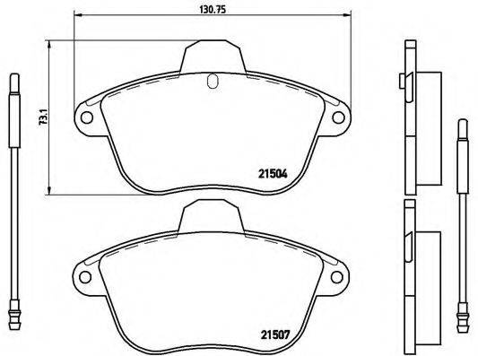 Комплект гальмівних колодок, дискове гальмо BREMBO P 61 046